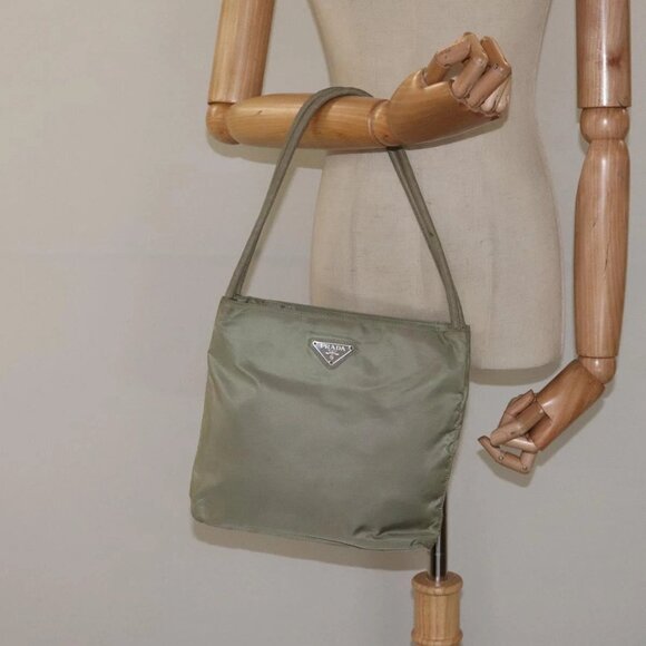 PRADA Hand Bag Nylon Khaki Auth - Picture 1 of 16